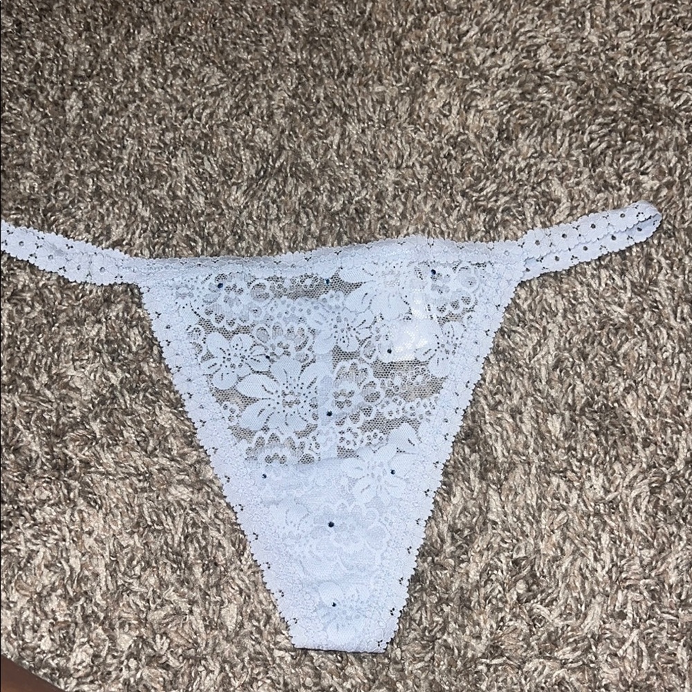 PINK Victoria's Secret Sky Blue Lace Panty